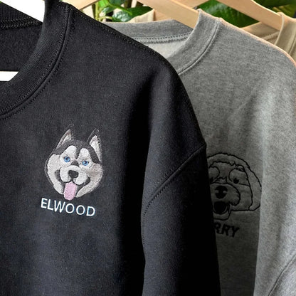 Camiseta e Moletom Personalizado com Ilustrações dos Seus Pets | Nome e Carinha Bordados com Amor