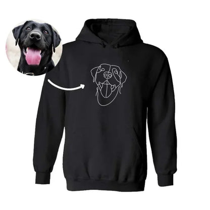 Moletom Personalizado com Linha Contínua do seu Pet e Nome Bordado | Estilo Minimalista e Cheio de Amor