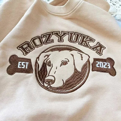 Camiseta e Moletom com a Foto do seu Dog Bordado com Nome | Para os Donos Mais Orgulhosos