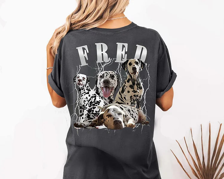 Camiseta Personalizada Fred com Estampa de Dálmatas | Seu Pet, Seu Estilo