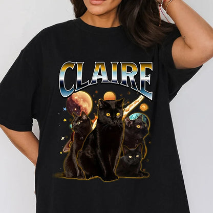 Camiseta Pet no Espaço | Personalize com Nome e Fotos