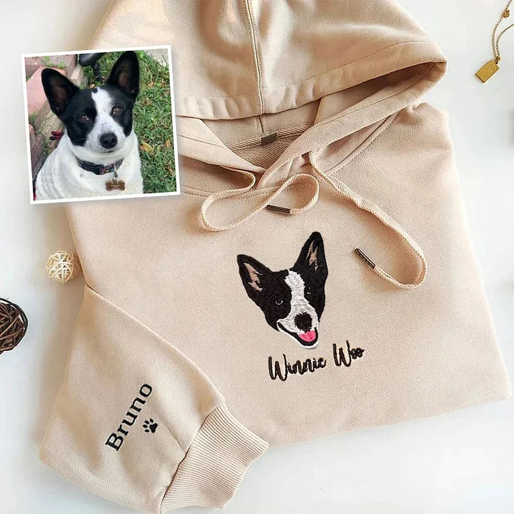 Moletom Personalizado com Bordado do Seu Cachorro e Gato | Leve Seu Pet no Peito