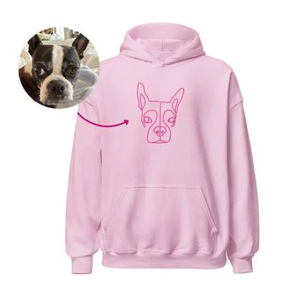 Moletom Personalizado com Linha Contínua do seu Pet e Nome Bordado | Estilo Minimalista e Cheio de Amor