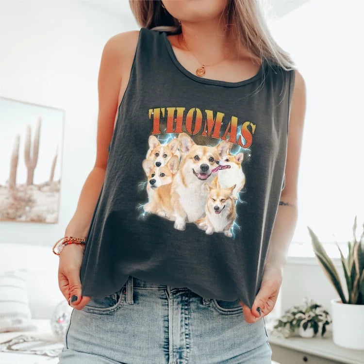Regata Personalizada com Foto do Seu Pet | Estilo Retrô para Pet Lovers
