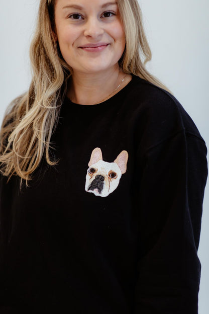 Moletom Minimalista com Carinha do seu Cachorro | Bordado Personalizado